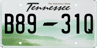 TN license plate B8931Q
