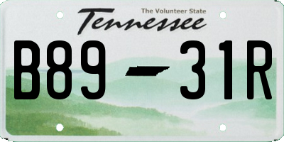 TN license plate B8931R