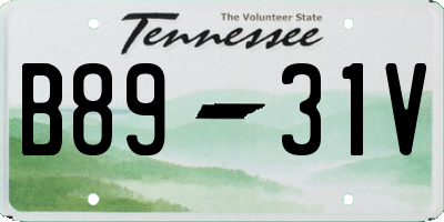 TN license plate B8931V