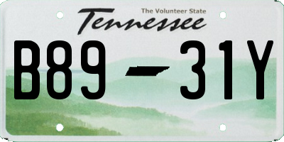 TN license plate B8931Y