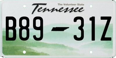 TN license plate B8931Z
