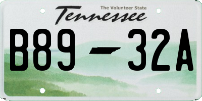 TN license plate B8932A
