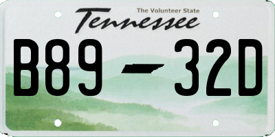 TN license plate B8932D
