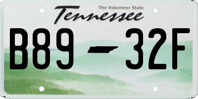 TN license plate B8932F