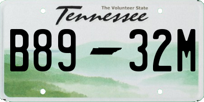 TN license plate B8932M
