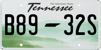 TN license plate B8932S