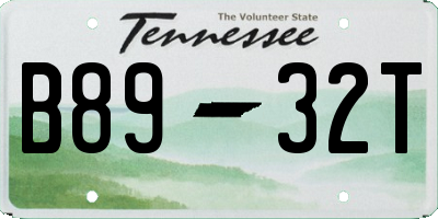 TN license plate B8932T