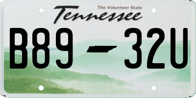 TN license plate B8932U