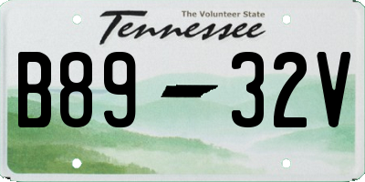 TN license plate B8932V