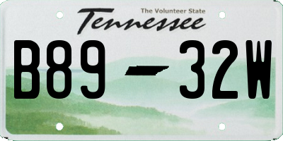 TN license plate B8932W