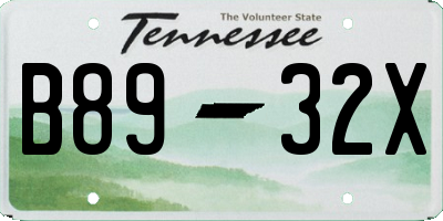 TN license plate B8932X