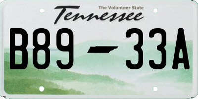 TN license plate B8933A