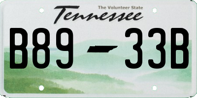 TN license plate B8933B