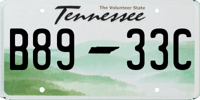 TN license plate B8933C