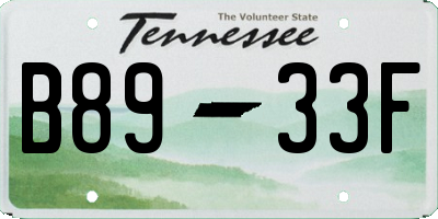 TN license plate B8933F