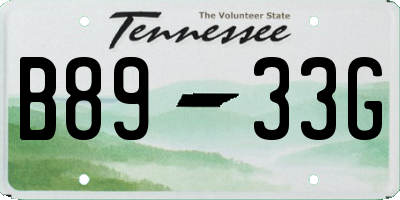 TN license plate B8933G