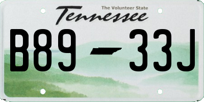 TN license plate B8933J