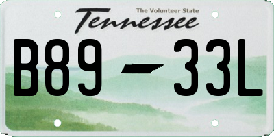 TN license plate B8933L