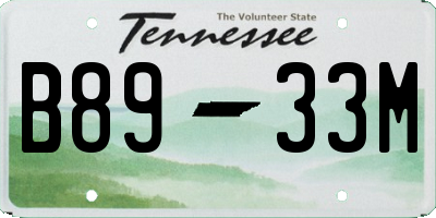 TN license plate B8933M