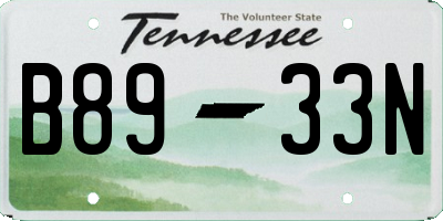 TN license plate B8933N