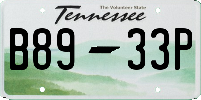 TN license plate B8933P