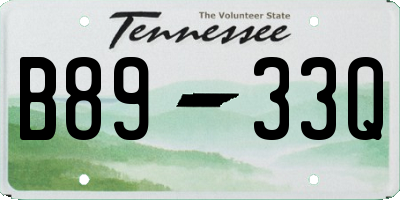 TN license plate B8933Q