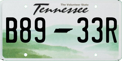 TN license plate B8933R
