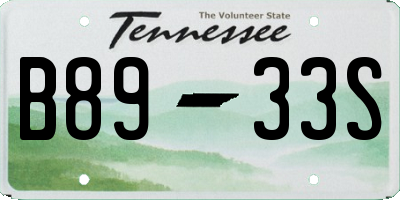 TN license plate B8933S
