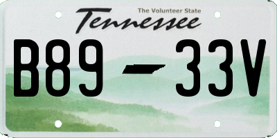 TN license plate B8933V