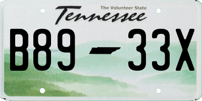 TN license plate B8933X