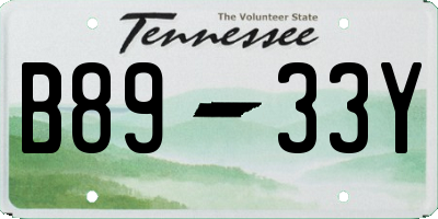 TN license plate B8933Y