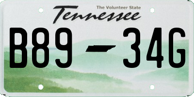 TN license plate B8934G