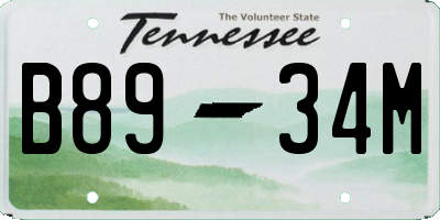 TN license plate B8934M