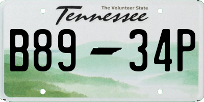 TN license plate B8934P