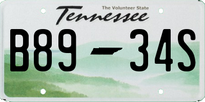 TN license plate B8934S