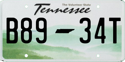 TN license plate B8934T