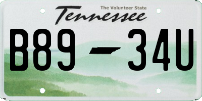 TN license plate B8934U