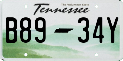 TN license plate B8934Y