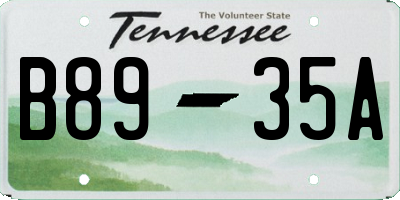 TN license plate B8935A