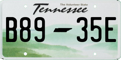 TN license plate B8935E