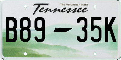 TN license plate B8935K