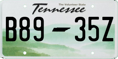 TN license plate B8935Z