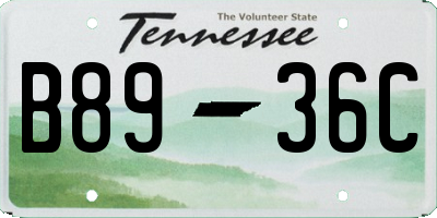 TN license plate B8936C
