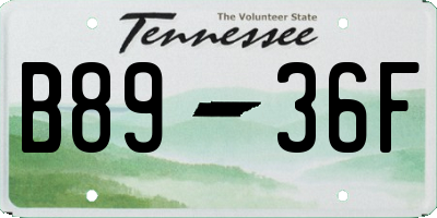 TN license plate B8936F