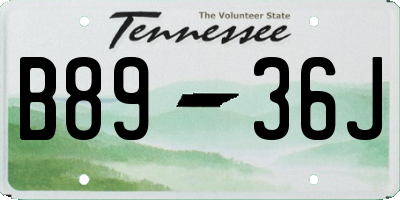 TN license plate B8936J