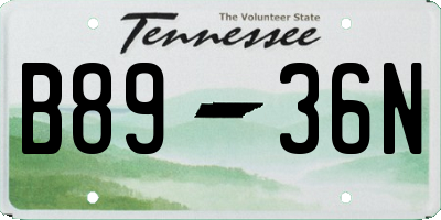 TN license plate B8936N