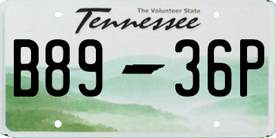 TN license plate B8936P