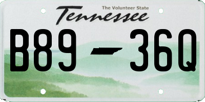 TN license plate B8936Q