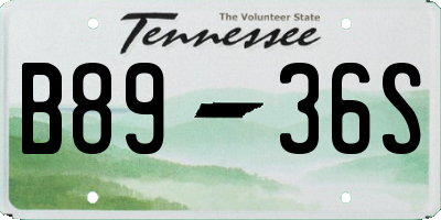TN license plate B8936S