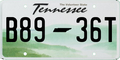 TN license plate B8936T